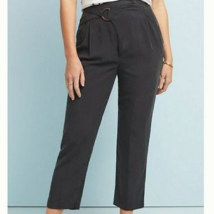 Anthro Blue Cupro Wrap High Waist Trousers Pants